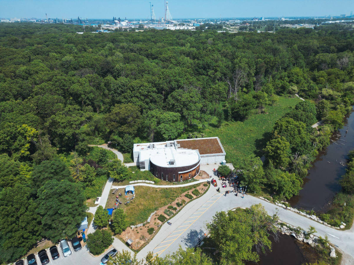 Aerial view of the Ojibway park lands